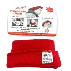 VTG Hard Hat Liner Allsafe's Windgard Red Mens Stretch Over Top Winter One Size